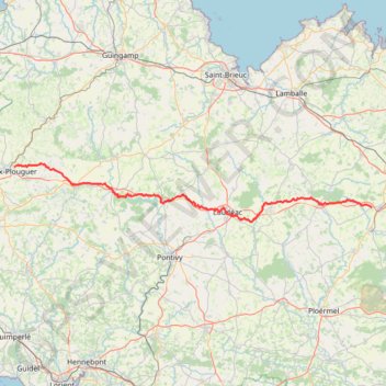 Trace GPS V6 – Camaret - Vitré sur l'ancienne voie ferrée - 120 km en Côtes d'Armor, itinéraire, parcours
