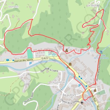 Trace GPS Beaufort-sur-Doron - La Boucle du Biollay, itinéraire, parcours