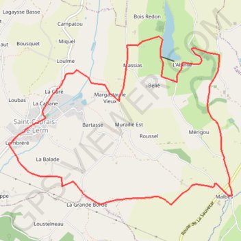 Trace GPS Saint-Caprais-de-Lerm, dans les coteaux de l'Agenais - Pays de l'Agenais, itinéraire, parcours