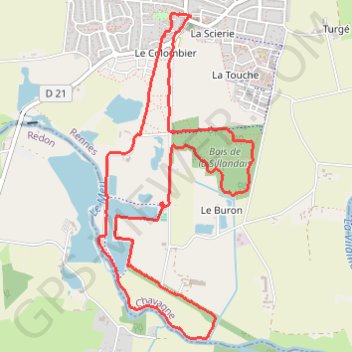 Trace GPS Chavagne "La Sillandais", itinéraire, parcours