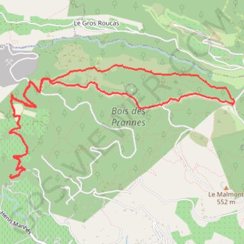 Trace GPS Le Malmont par le domaine du dragon, itinéraire, parcours