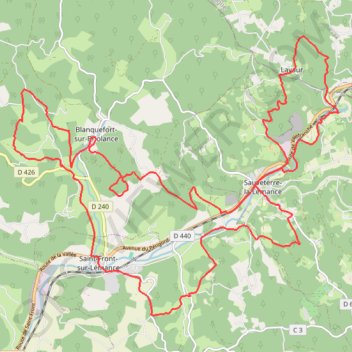 Trace GPS Sauveterre - Blanquefort - Lavaur, itinéraire, parcours