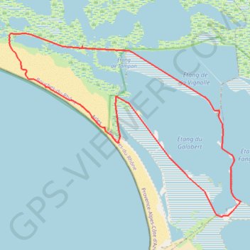 Trace GPS Étang du Galabert et phare de la Gacholle - Sainte-Marie-de-la-Mer, itinéraire, parcours