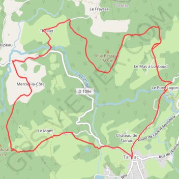 Trace GPS Tarnac - Circuit 2 panoramas et decouverte, itinéraire, parcours