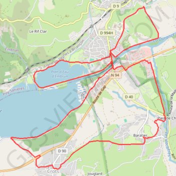 Trace GPS CODERS circuit vin chaud Embrun, itinéraire, parcours