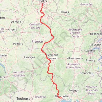 Trace GPS De Paris à Montpellier, itinéraire, parcours