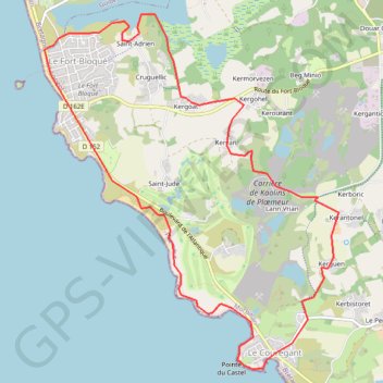 Trace GPS Ploemeur, itinéraire, parcours
