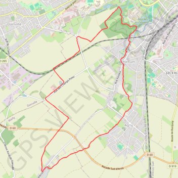 Trace GPS Achicourt - Polygone - Wailly - Agny, itinéraire, parcours
