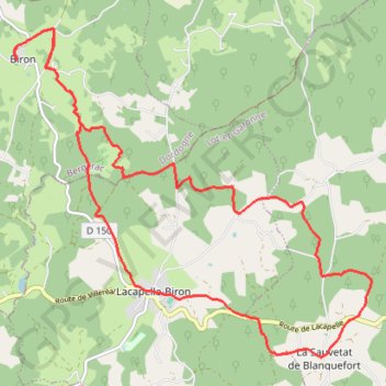 Trace GPS Entre Biron et La Sauvetat, itinéraire, parcours