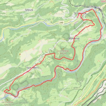 Trace GPS Rando à Saint Ursanne (Suisse), itinéraire, parcours
