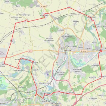 Trace GPS 02-Autour d'Esbly 49 pts BC 05-03-24, itinéraire, parcours