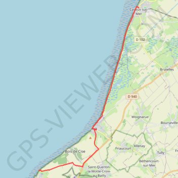 Trace GPS De Cayeux à Mers-les-Bains, itinéraire, parcours