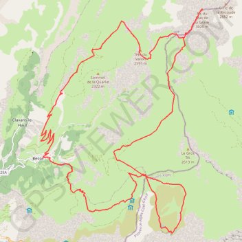 Trace GPS La Pic du Mas de la Grave depuis Besse en Oisans, itinéraire, parcours