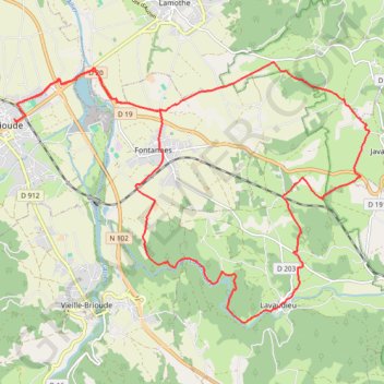 Trace GPS Brioude - Lavaudieu, itinéraire, parcours