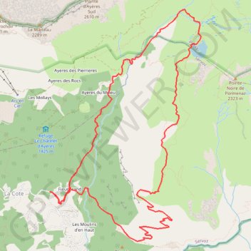 Trace GPS Lac de Pormenaz à partir du Mont et par les Chalets de Pormenaz, itinéraire, parcours