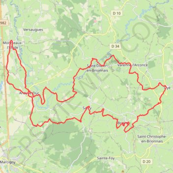Trace GPS Rando à Montceaux-l'Étoile - La Fontaine, itinéraire, parcours