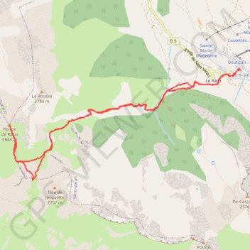 Trace GPS Pointe de Rasis - randonnée pédestre / alpine, itinéraire, parcours