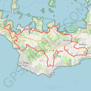 Trace GPS Morbihan - Sarzaux, itinéraire, parcours