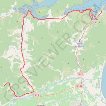 Trace GPS Picton - Onamalutu Campsite, itinéraire, parcours