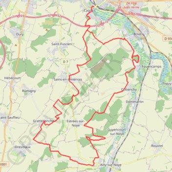 Trace GPS Plaine et bois autour de Grattepanche - Longueau, itinéraire, parcours