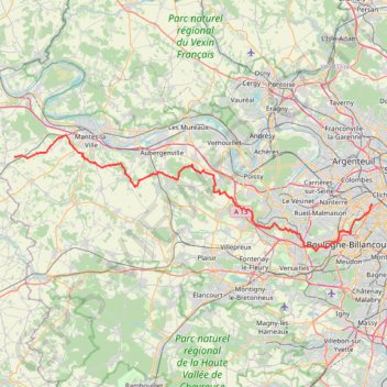 Trace GPS Rando raid Paris Deauville - De Paris à Bréval, itinéraire, parcours