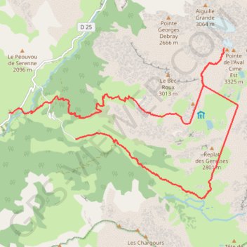 Trace GPS Pointe d'Aval par depuis Fouillouse., itinéraire, parcours