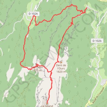Trace GPS Chartreuse-Boucle des 2 SOM depuis Le Château, itinéraire, parcours