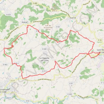 Trace GPS Croisée des Monts du Lyonnais - Saint-Martin-en-Haut, itinéraire, parcours