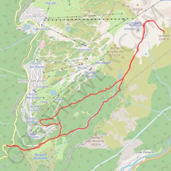 Trace GPS Chamrousse : La Botte par le col de l'Infernet, itinéraire, parcours