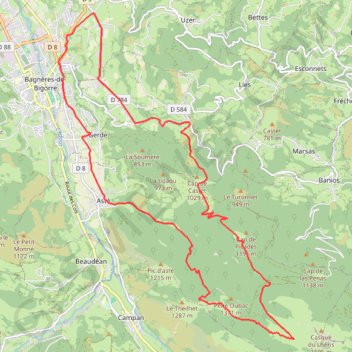 Trace GPS Haute Bigorre - Col du Lhéris, itinéraire, parcours