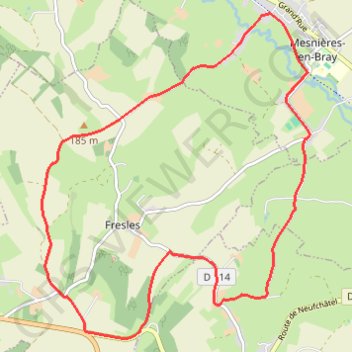 Trace GPS Par les Hauts de Fresles - Mesnières-en-Bray, itinéraire, parcours