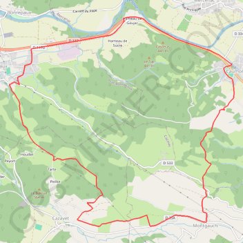 Trace GPS Sentier de Caumont, itinéraire, parcours