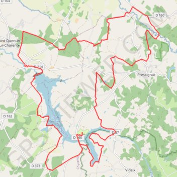 Trace GPS Barage de Lavaud 33 kms, itinéraire, parcours