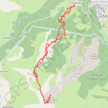 Trace GPS Pointe de la Fenêtre (Vallée des Bellevilles), itinéraire, parcours
