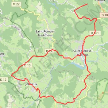Trace GPS Vélo route Lapalle_Pierre Saint Martin de Jonzieux, itinéraire, parcours