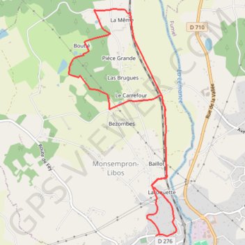 Trace GPS Monsempron-Libos, la balade du prieuré - Pays de la vallée du Lot, itinéraire, parcours