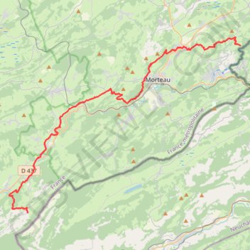Trace GPS Grande Traversée du Jura (GTJ) - Saut du Doubs - Les Alliés, itinéraire, parcours