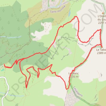 Trace GPS Boucle au Tabor, itinéraire, parcours