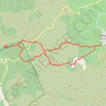 Trace GPS ROQUEFORT, sentier Cathare, bornes milliaires, Estrons de la Vieille- 19km- 500m (Martine 27 12 20), itinéraire, parcours