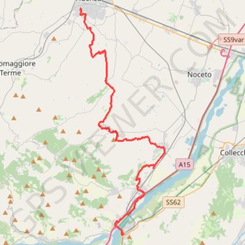 Trace GPS Via Francigena Fidenza - Fornovo Di Taro, itinéraire, parcours