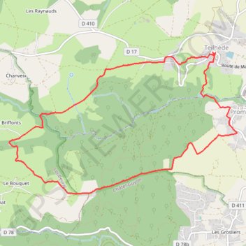 Trace GPS Marche à Teilhede, itinéraire, parcours