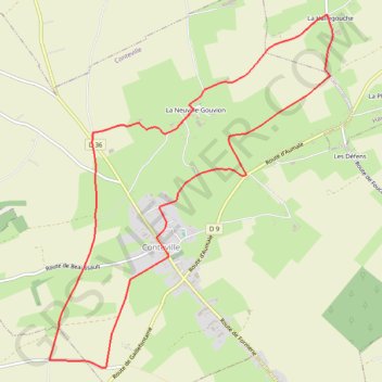 Trace GPS La Hallegouche - Conteville, itinéraire, parcours