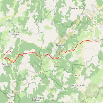 Trace GPS Chemin de Saint Guilhem - Etape 2, itinéraire, parcours