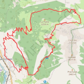 Trace GPS Col de Moussière en Boucle, itinéraire, parcours