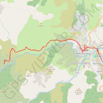 Trace GPS Corte - Tavignano, itinéraire, parcours