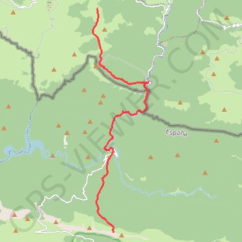 Trace GPS GRT9 ( GR Transfrontalier 9) d'Okabe à Paso de las Alforjas, itinéraire, parcours