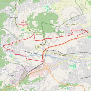 Trace GPS Autour d'Enval - Riom, itinéraire, parcours