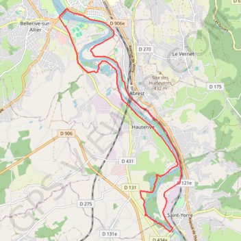 Trace GPS Rives et Boires de l'Allier, itinéraire, parcours