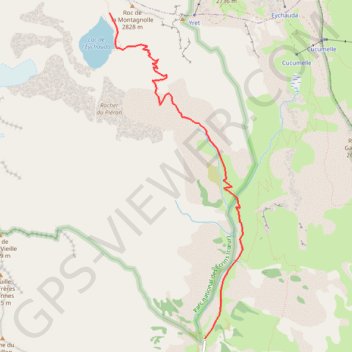 Trace GPS Le lac de l'Eychauda, itinéraire, parcours