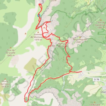 Trace GPS Rochers du Parquet en boucle depuis la Richardière (Vercors), itinéraire, parcours